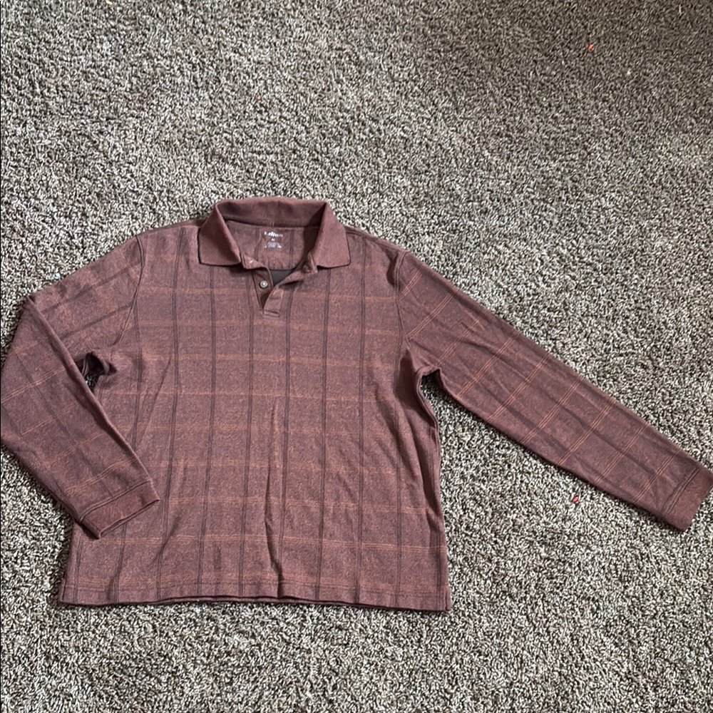 Van Heusen Brown Plaid Men's Shirt